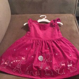 Gymboree winter dress with embroidered animals